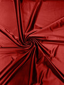 60" Heavy Shiny Satin Fabric - Apple Red - Stretch Shiny Satin Fabric Sold By Yard