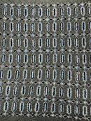 Geometric Stretch Sequin - Fancy Gem Jewel Design on Mesh Pick Color - 25 Yard Roll