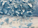 3D Butterfly Design Lace - Baby Blue - Embroidered Lace with 3D Butterfly Design By Yard