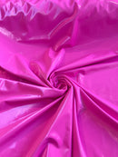 Latex Shiny Vinyl - Barby Pink - 4 Way Stretch Milliskin Vinyl Spandex Latex Fabric Sold by Yard
