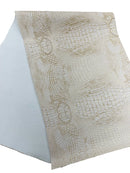 Alligator Faux Leather Vinyl - Beige / Gold - Fabric 3D Scales Design Vinyl Alligator By Yard