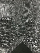 Alligator Faux Leather Vinyl - Black / Silver - Fabric 3D Scales Design Vinyl Alligator By Yard