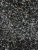 Stretch Velvet Sequins Fabric - Black / Silver - Velvet Sequins 2 Way Stretch 58/60” By Yard