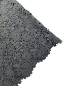Guipure Lace Design Fabric - Black - Floral Lace Guipure Fabric by Yard
