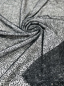 Glitter Mesh Sheer Fabric - Black - 60" Wide Shiny Glitter Mesh Fabric Sold By The Yard