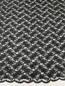 Floral Pearls and Sequins Fabric - Black - Beaded Fabric Embroidered Lace By The Yard