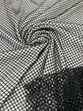 Fish Net Spandex Rhinestone Fabric - Solid Spandex Fish Net Rhinestones Fabric Sold by Yard