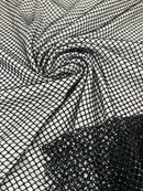 Fish Net Spandex Rhinestone Fabric - Solid Spandex Fish Net Rhinestones Fabric Sold by Yard