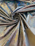 Iridescent Foggy Foil Fabric - Oil Slick 58/60" Stretch Foil Velvet Fabric By Yard