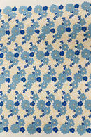 Multi-Color Guipure Lace Design Fabric - Blue/Beige - Floral Lace Fabric by Yard