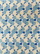 Multi-Color Guipure Lace Design Fabric - Blue/Beige - Floral Lace Fabric by Yard