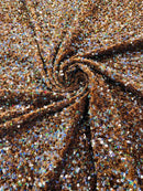 Stretch Velvet Sequins Fabric - Brown Hologram - Velvet Sequins 2 Way Stretch 58/60” By Yard