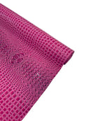 Gator Embossed Vinyl Leather Fabric - Bubble Gum - Faux Gator Skin Vinyl Fabric Sold By Yard