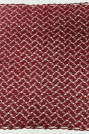 Floral Pearls and Sequins Fabric - Burgundy - Beaded Fabric Embroidered Lace By The Yard
