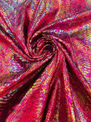 Anaconda Stretch Velvet - Burgundy - 58/60" Stretch Velvet Fabric with Anaconda Snake Print By Yard