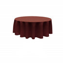 84" Round Tablecloth - Solid Polyester Round Full Table Cover Available in Different Colors