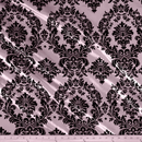 Flocked Taffeta Damask Design - Taffeta with Flocked Velvet Damask Design Sold By Yard
