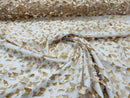 3D Butterfly Design Lace - Champagne - Embroidered Lace with 3D Butterfly Design By Yard