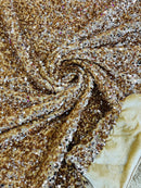 Stretch Velvet Sequins Fabric - Champagne - Velvet Sequins 2 Way Stretch 58/60” By Yard