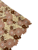 Multi-Color Guipure Lace Design Fabric - Coffee - Floral Lace Fabric by Yard