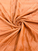 Snake Skin Spandex Fabric - Copper - Matte Snake Print Stretch Costume, Legging Fabric By Yard