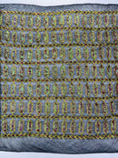 Geometric Stretch Sequin - Fancy Gem Jewel Design on Mesh Pick Color - 25 Yard Roll