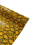 Snake Python Faux Leather Vinyl - Desert Gold - 3D Snake Print Design Embossed Vinyl By Yard