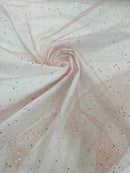 Sparkling Glitter Tulle Fabric - Dusty Rose - Sparkling Glitter Tulle Mesh Fabric Sold By Yard