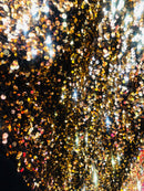 Gold sequin On Black Stretch Velvet Sequins Fabric- Velvet Sequins 2 Way Stretch 58/60” By Yard
