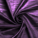 54" Crushed Taffeta Fabric - Eggplant - Crushed Taffeta Creased Fabric Sold by The Yard