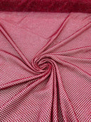 Fish Net Spandex Rhinestone Fabric - Fuchsia - Solid Spandex Fish Net Design Fabric with Rhinestones by Yard