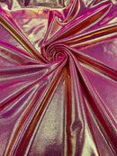 Mystique Foil Fabric - Fuchsia - 58/60" 4 Way Stretch Iridescent Foggy Foil Fabric Nylon/Spandex By Yard