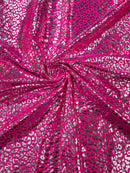 Cheetah Design Spandex Fabric - Fuchsia - 58/60" Animal Print 4 Way Stretch Fabric By Yard