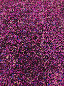 Stretch Velvet Sequins Fabric - Fuchsia / Lilac on Black - Velvet Sequins 2 Way Stretch 58/60” By Yard