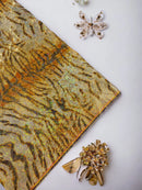 Tiger Design Spandex Fabric - Gold - 58/60" Animal Print Mystique 4 Way Stretch Fabric By Yard