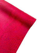 Alligator Faux Leather Vinyl - Hot Pink / Lilac - Fabric 3D Scales Design Vinyl Alligator By Yard