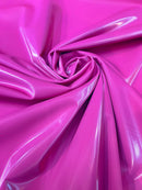 Latex Shiny Vinyl - Hot Pink - 4 Way Stretch Milliskin Vinyl Spandex Latex Fabric Sold by Yard