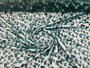 3D Butterfly Design Lace - Hunter Green - Embroidered Lace with 3D Butterfly Design By Yard
