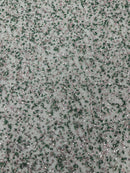 Beads and Sequins Lace - Hunter Green - Embroidered Beads and Sequins on Lace Mesh Fabric By Yard