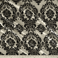 Flocked Taffeta Damask Design - Taffeta with Flocked Velvet Damask Design Sold By Yard