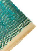 Damask on Net Lace Fabric - Jade Green - Embroidered Lace Mesh Damask Design Fabric by Yard