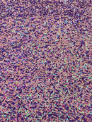 Stretch Velvet Sequins Fabric - Lavender / Pink Iridescent - Velvet Sequins 2 Way Stretch 58/60” By Yard