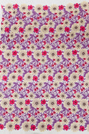 Multi-Color Guipure Lace Design Fabric - Lilac / Pink - Floral Lace Fabric by Yard
