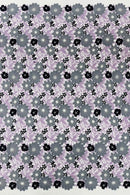 Multi-Color Guipure Lace Design Fabric - Lilac/Silver/Black - Floral Lace Fabric by Yard