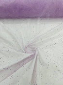 Sparkling Glitter Tulle Fabric - Lilac - Sparkling Glitter Tulle Mesh Fabric Sold By Yard