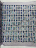 Geometric Stretch Sequin - Fancy Gem Jewel Design on Mesh Pick Color - 25 Yard Roll