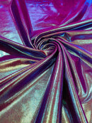 Mystique Foil Fabric - Magenta - 58/60" 4 Way Stretch Iridescent Foggy Foil Fabric Nylon/Spandex By Yard