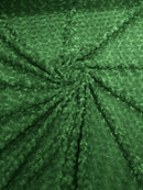 58" Minky Swirl Rose Fabric - Mint - Soft Rosebud Plush Fur Fabric Sold By The Yard