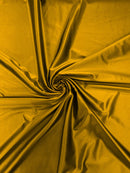 60" Heavy Shiny Satin Fabric - Mustard Yellow - Stretch Shiny Satin Fabric Sold By Yard
