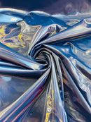 Latex Shiny Vinyl - Navy Blue - 4 Way Stretch Milliskin Vinyl Spandex Latex Fabric Sold by Yard
